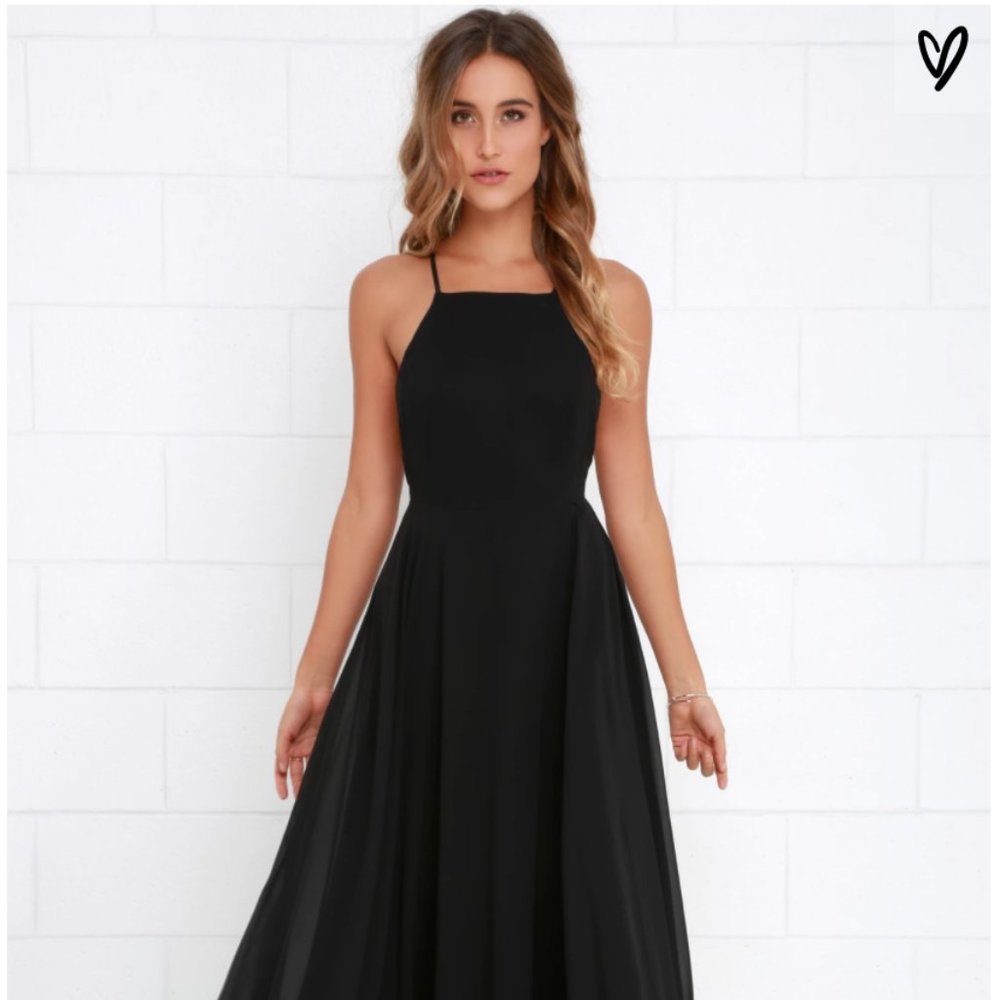 Lulus Mythical Kind of Love Black Maxi Dress